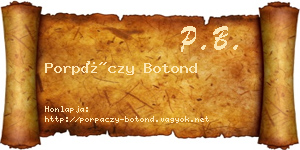 Porpáczy Botond névjegykártya
