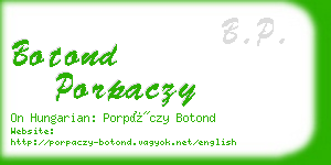 botond porpaczy business card